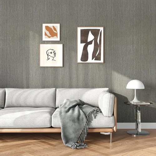 Miniatura 3 de VEELIKE Papel tapiz de pasto gris para despegar y pegar, papel tapiz de tela de hierba sintética extraíble para dormitorio, sala de estar, 15.7 x
