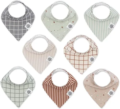 Miniatura 16 de Parker - Baberos tipo bandana para bebé, paquete de 4 baberos para niños, niñas, unisex Nube