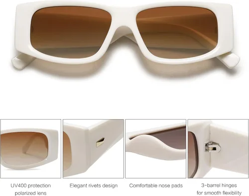 Miniatura 50 de SOJOS Gafas de sol polarizadas rectangulares Y2K de moda para mujeres y hombres, gafas de sol rave de diseñador de moda SJ2228