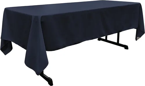 Miniatura 20 de LA Linen Mantel rectangular lavable de popelín de poliéster, resistente a las manchas y a las arrugas, cubierta de mesa 60x84, mantel de tela