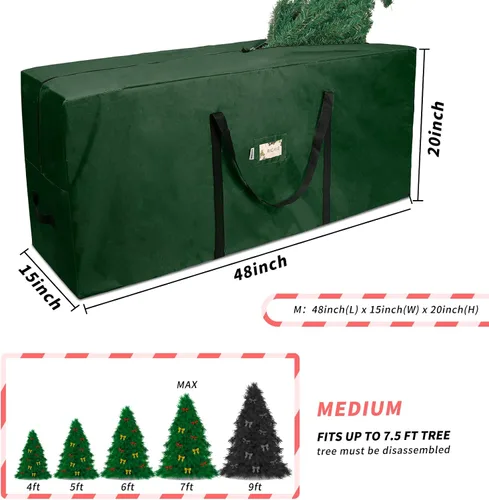 Miniatura 2 de RICHIE Bolsa de almacenamiento para árbol de Navidad de 7.5 pies, se adapta a árboles artificiales de hasta 7 pies, bolsa Oxford 600D para árbol
