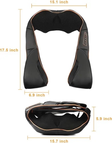 Miniatura 8 de TRIDUCNA Masajeador de cuello y espalda con calor, tejido profundo eléctrico Shiatsu con masaje de amasamiento 3D, 3 niveles de intensidad, alivio