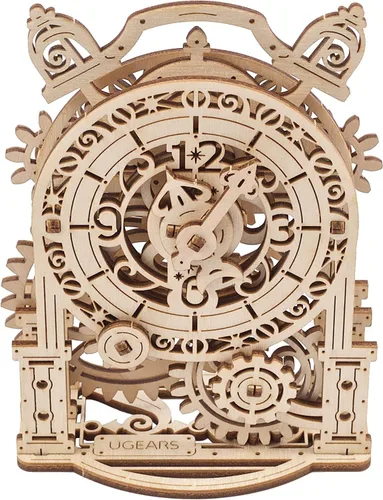 Miniatura 2 de UGEARS Reloj Despertador Vintage Rompecabezas 3D - Kit de Modelo de Madera para Adultos para Construir - Kit para Hacer Reloj de Escritorio