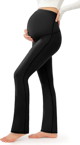 Miniatura 2 de JOYSPELS Pantalones de maternidad para mujer con bolsillos sobre el vientre pantalones de yoga para el trabajo casual