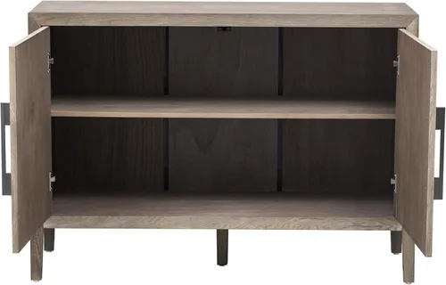 Miniatura 5 de Merax Aparador de buffet de madera moderna con 2 puertas, armario de almacenamiento independiente de estilo casa de campo, mesa consola para sala