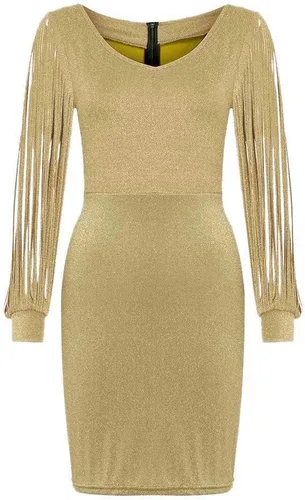 Miniatura 3 de Vestido de Nochevieja sexy sólido con lentejuelas costuras brillantes club de manga larga Mini vestido de lentejuelas para mujer