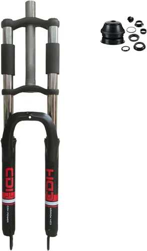 Horquilla de suspensión para bicicleta de 26"/29" con auriculares 1-1/8, hombro doble, árbol triple, tubo recto sin rosca de 1.126 in, freno de