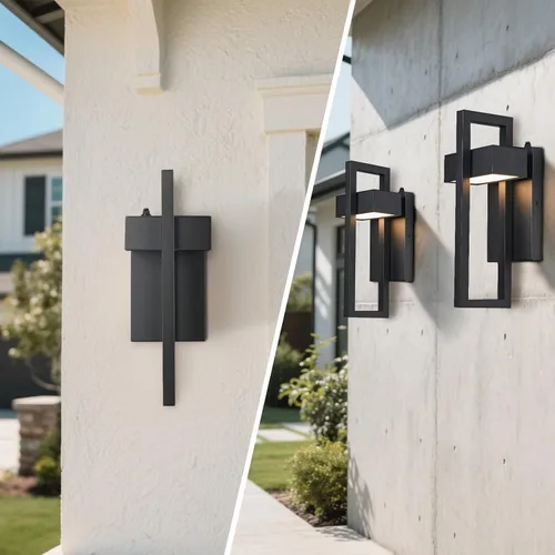 Miniatura 7 de AKEZON Luces LED de pared para exteriores del anochecer al amanecer, 1000LM 3000K moderno aplique exterior integrado, accesorio LED reemplazable