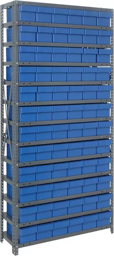 Miniatura 44 de Quantum QSBU-245BK Heavy Duty Shelving Unit with (7) Shelves and (24) QUS245 Black Bins for Garage Warehouse Storage Distribution 400 lb Load