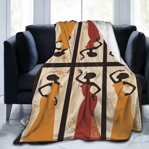 Ouqiuwa Hermosa manta vintage para mujeres afroamericanas, manta de franela de microfibra de felpa de 40 x 30 pulgadas para cama, sofá, campamento,