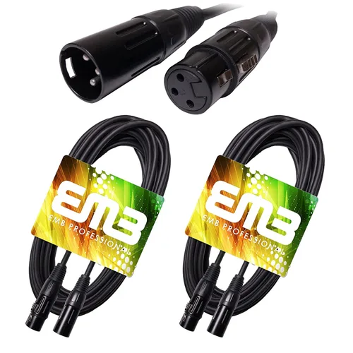 Miniatura 13 de EMB Audio - Cable de altavoz blindado profesional XLR macho a hembra para uso con DJ, hogar, micrófono, instrumento y altavoz