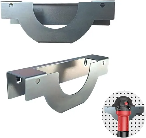 Miniatura 5 de Paquete de 2 herramientas para amoladora angular, soporte de montaje en pared, amoladoras, máquina de corte en rack (170 x 70 x 30)