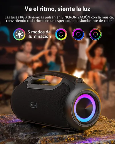 Miniatura 8 de Altavoces Bluetooth portátiles inalámbricos de actualización, sonido fuerte de 200W (pico)/graves profundos para fiesta, altavoz impermeable al aire