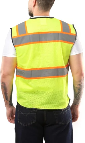 Miniatura 3 de Kolossus Chaleco de seguridad de alta visibilidad Bolsillos delanteros Cinta reflectante naranja plateado para hombres y mujeres Clase 2