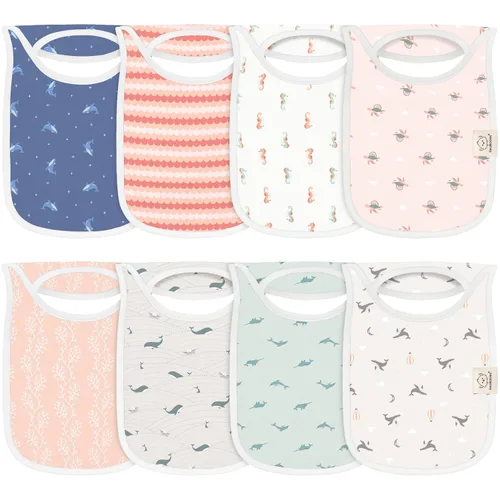Miniatura 20 de KeaBabies Paquete de 8 baberos para bebé para niños y niñas, baberos sin botones para bebés que babean durante la dentición, recién nacidos, suaves