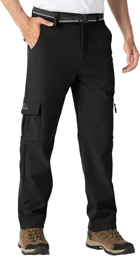 Miniatura 7 de BGOWATU Men's Cargo Hiking Pants Fleece Lined Waterproof Windproof Snow Ski Insulated Pant with 6 Pockets
