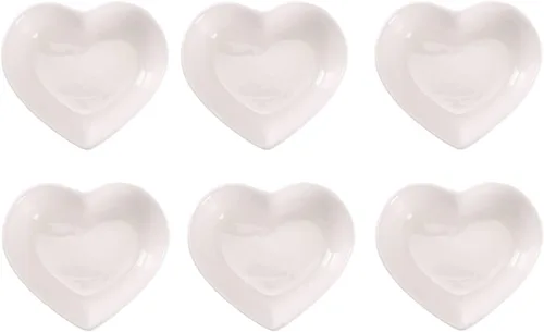 Miniatura 10 de WHJY Blue Love - Cuenco lateral de cerámica azul en forma de corazón, cuenco lateral de porcelana contemporánea, platos para condimentos, platos