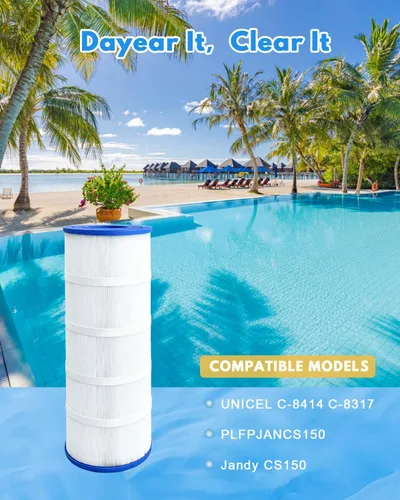 Miniatura 7 de Cartucho de filtro de natación de 150 pies cuadrados (paquete de 1) Filtro de repuesto para CS150 PJANCS150 CC1500 CCX1500RE CC1500RE X-S 150 C-8414
