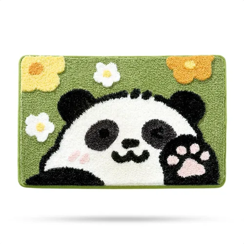 Miniatura 10 de Molesun Alfombra de baño bonita, alfombra de ducha de microfibra de felpa antideslizante, absorbente de agua, divertidos tapetes de animales