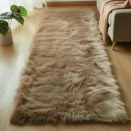 Miniatura 80 de Goolela Alfombra esponjosa de piel sintética de oveja sintética de 4 x 6 pies, color gris, para dormitorio, mesita de noche, alfombra suave de felpa