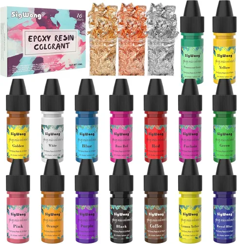 Pigmento de resina epoxi – Colorante de resina translúcido de 16 colores, tinte de resina altamente concentrado para hacer joyas de bricolaje,