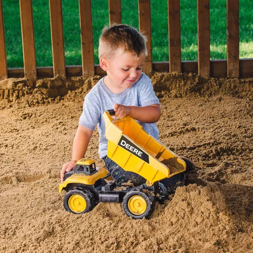 Miniatura 4 de TOMY John Deere Big Scoop - Camión volquete de juguete con cama basculante – 15 pulgadas – Juguetes de caja de arena para exteriores – Juguetes