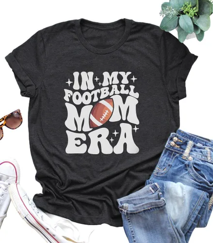 FLOYU Camisetas de fútbol para mujer, camiseta de fútbol Sunday Funday, camiseta casual de manga corta para el día del partido