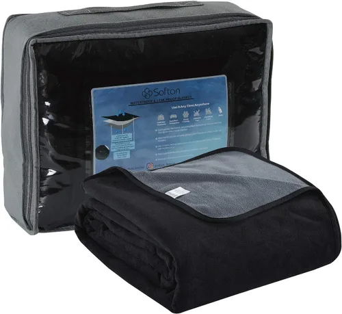 Miniatura 5 de Softan Manta impermeable 100% a prueba de fugas para bebés, adultos, mascotas, perros, gatos, a prueba de orina, protector de 3 capas para cama