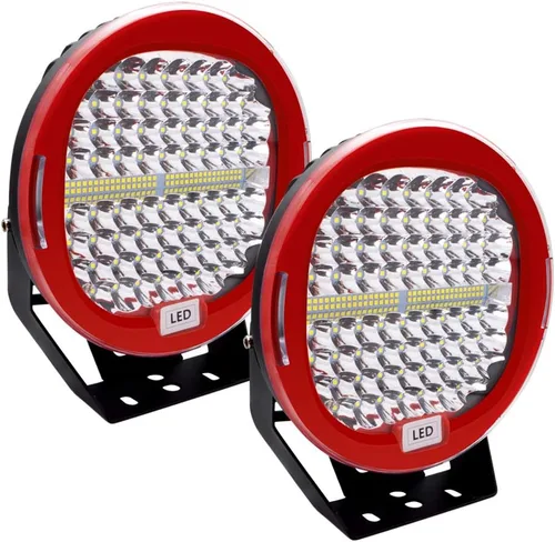 Miniatura 12 de Barra de luz LED redonda Safego de 7 pulgadas, redonda, color rojo, 2 unidades, 300 W, 30000 Lm, impermeable, haz puntual LED, luz de trabajo, luces
