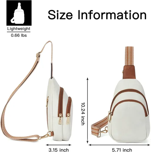 Miniatura 26 de Telena Riñonera pequeña para mujer, de cuero, cangureras, bolsa de pecho para mujer