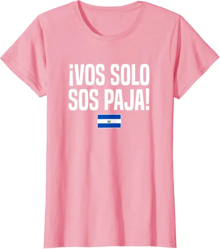 Miniatura 16 de Camiseta Vos Solo Sos Paja Salvadoran Slang Bandera de El Salvador, Negro