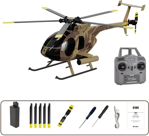 Miniatura 9 de Helicóptero RC, modelo de avión MD500 C189 1/28 2.4G 4CH modelo de helicóptero de un solo rotor (versión RTF)