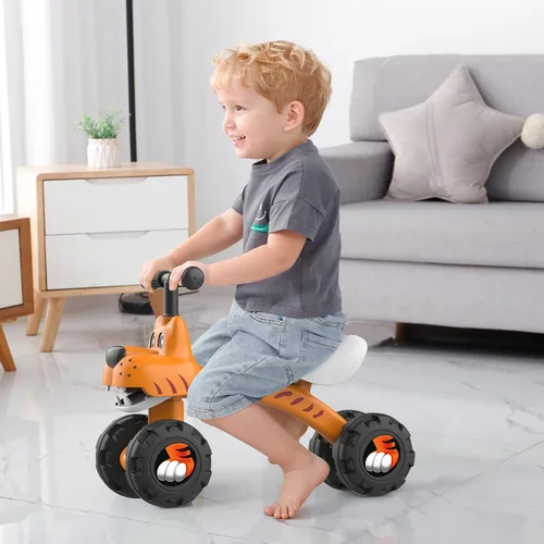 Miniatura 6 de YGJT Bicicleta de equilibrio para bebés para niños y niñas de 1 año, para interiores y exteriores, sin pedales, juguetes para niños de 10 a 36 Tigre
