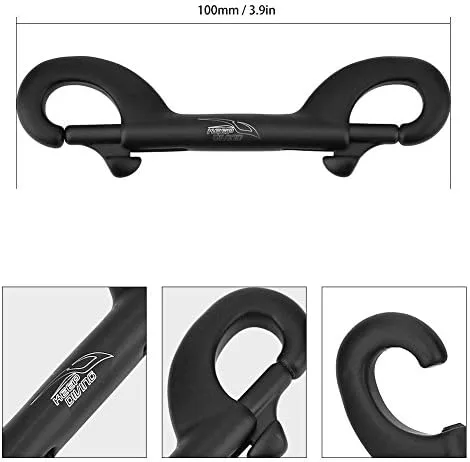 Miniatura 4 de Gancho de buceo, gancho de doble extremo de acero inoxidable para buceo submarino (3.543 in-negro)