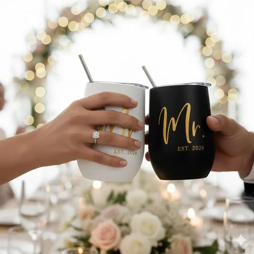 Miniatura 3 de ELEGANTPARK Mr and Mrs Gifts - Regalos de boda para parejas, regalo de compromiso para recién casados, regalo de compromiso para novios y novios