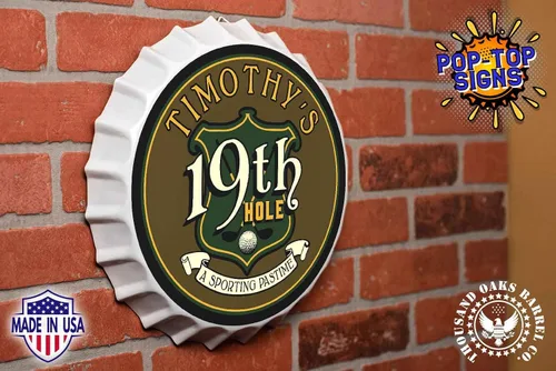 Miniatura 3 de Letrero personalizado para tapa de botella de cerveza (agujero 19), letreros de barra personalizados de metal de estaño para colgar en la pared