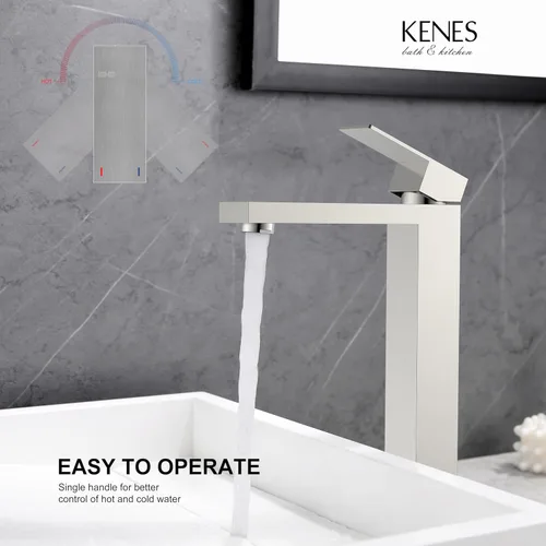 Miniatura 4 de KENES LJ-9031A - Grifo de fregadero de níquel cepillado con manguera de suministro de agua y desagüe de fregadero desplegable