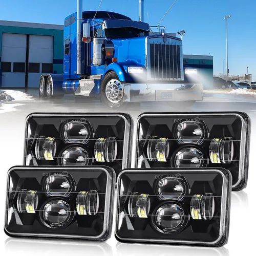 Faros delanteros LED de 4 x 6 pulgadas con haz alto y bajo 4 piezas, faros rectangulares H6545 H4668 H4656 H4651 H4652 H4666 H4642 para Ford GMC