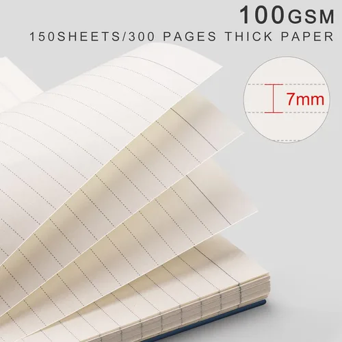 Miniatura 3 de EMSHOI Cuaderno de espiral A4 con rayas universitarias, 11.2" X 8.27", 300 páginas/150 hojas, páginas perforadas fáciles de rasgar, papel grueso