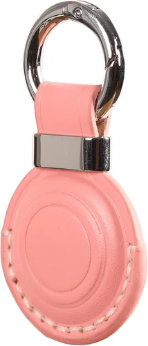 Miniatura 3 de Llavero de Cuero Genuino Compatible con Airtag, Soporte Seguro para Llavero de Air Tag Funda de Cubierta Anillo de Llavero Accesorios - Rosa V2.0