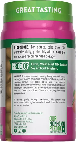 Miniatura 7 de Nature's Truth Gomitas multivitamínicas prenatales con DHA y ácido fólico 60 unidades Sabor a fruta Suplemento sin OMG y sin gluten