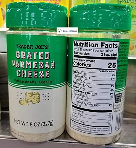 Miniatura 2 de Trader Joe's Queso parmesano rallado 8oz 8.01 oz (dos botellas)