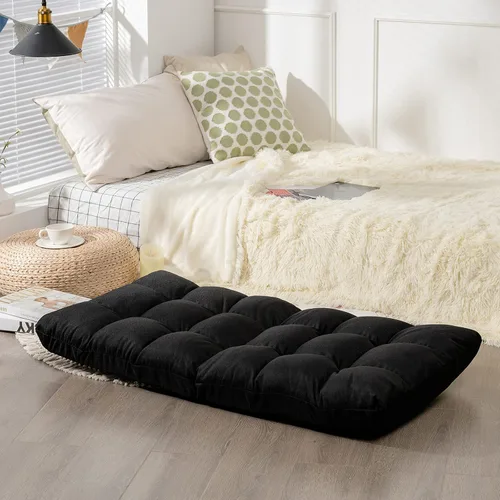 Miniatura 4 de Giantex Sofá ajustable para juegos de piso, acolchado de 14 posiciones, plegable, reclinable perezoso, esponja de alta resistencia, tela de algodón