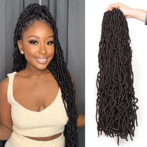 Miniatura 41 de ZRQ Extensiones de cabello sintético de ganchillo de 36 pulgadas, 3 paquetes, color negro natural, preenlazadas, largas, de diosa, sintéticas, 1b#