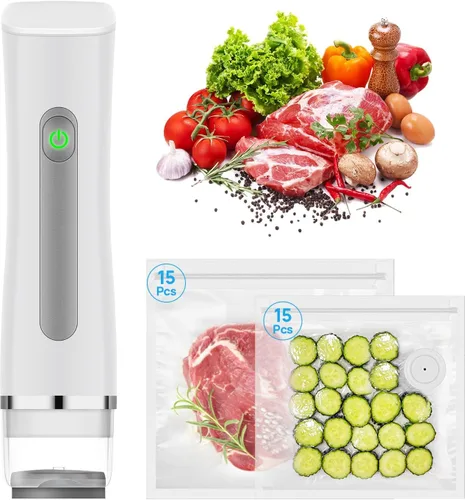 Miniatura 6 de Sellador al vacío, sellador al vacío compacto para conservación de alimentos, máquina selladora portátil inalámbrica de mano para alimentos frescos