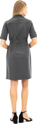 Miniatura 3 de Sharagano Vestido camisero con cinturón y mangas cortas enrollables para mujer