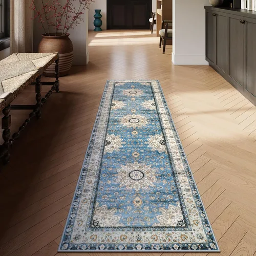 Miniatura 96 de Lahome Alfombra tribal bohemia de 2 x 3 pies, alfombra verde pequeña para entrada, suave, antideslizante, lavable, alfombra de baño bohemia de pelo