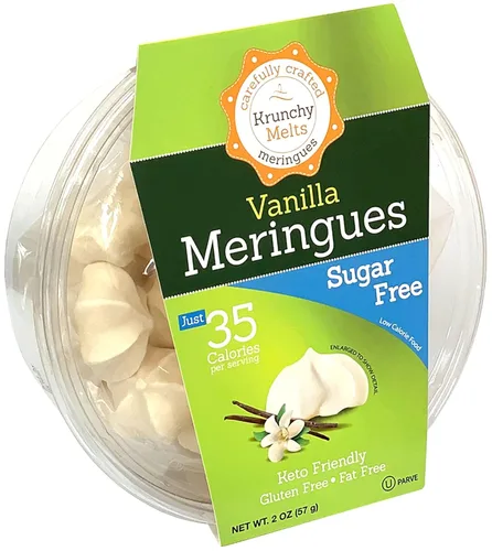 Miniatura 6 de Krunchy Melts Galletas originales de merengue sin azúcar, sabor a cereza silvestre sin azúcar, solo 30 calorías por porción, sin grasa, sin gluten