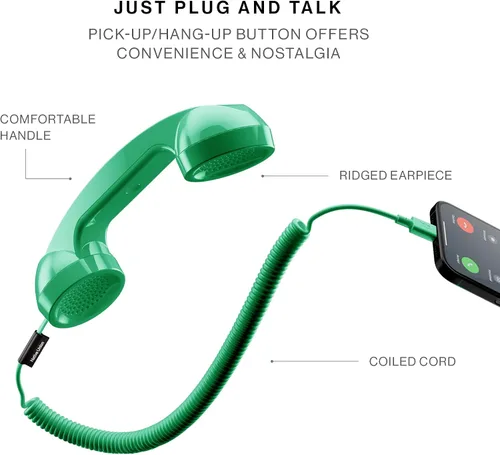 Miniatura 8 de Native Union Pop Phone – Auricular retro con micrófono y altavoz, USB-C para iPhone, iPad, Laptop, Tablet, Samsung S25, Flip 7, Fold 7 – Trabajo Pino