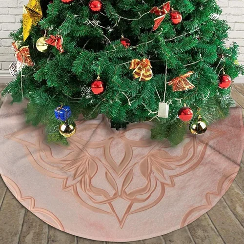 Miniatura 3 de Falda de árbol de Navidad con estampado de oro rosa, tapete suave para árbol de Navidad, decoración de Navidad para Año Nuevo, vacaciones, Navidad